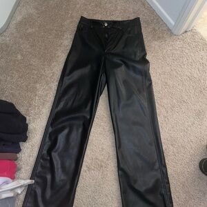 leather pants garage low rise flared straight